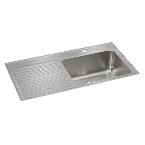 Lustertone Classic 43 in. Drop-in Single Bowl 18 Gauge Stainless Steel Kitchen Sink
