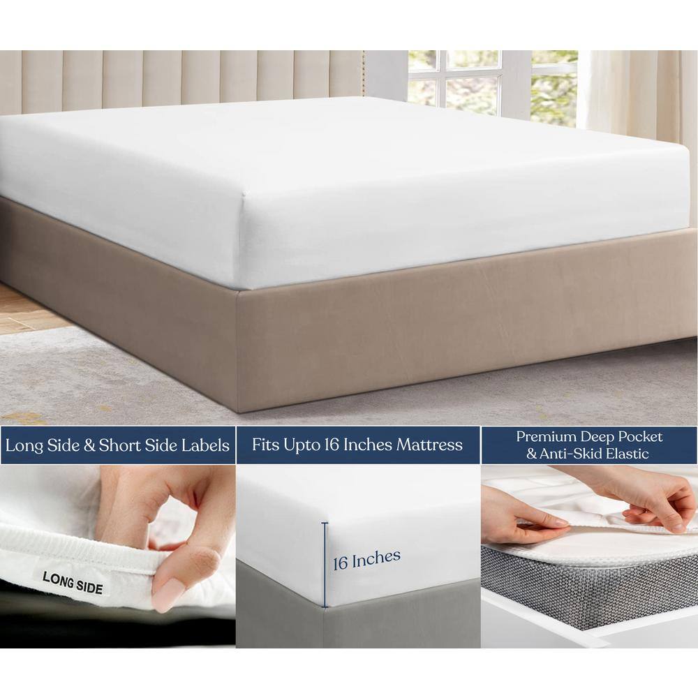 Twin White Organic Cotton Percale Sheet Set