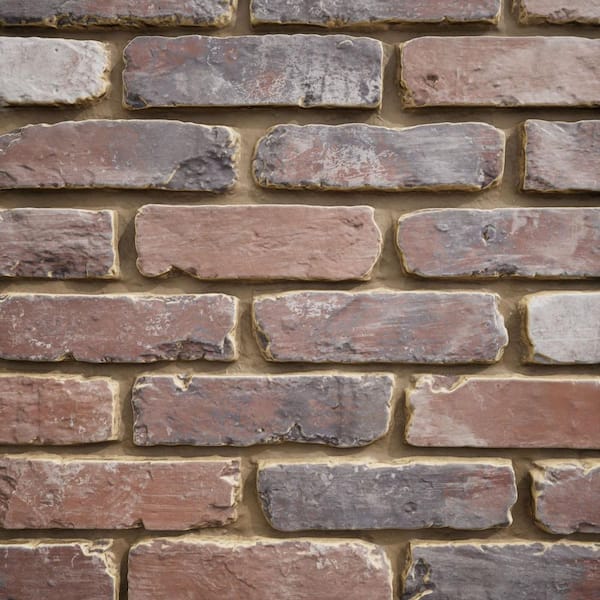 EverStone Aged Brick Faux Brick Panel, 46 7/8"W x 27"H x 1 1/4"D, Smokey Rose Color