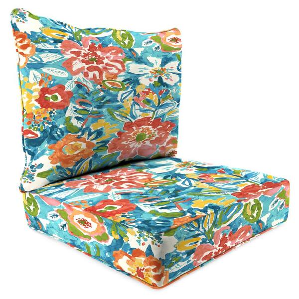 Jordan Manufacturing 46.5 in. L x 24 in. W x 6 in. T Outdoor Deep Seating Chair Seat and Back Cushion Set in Sun River Sky