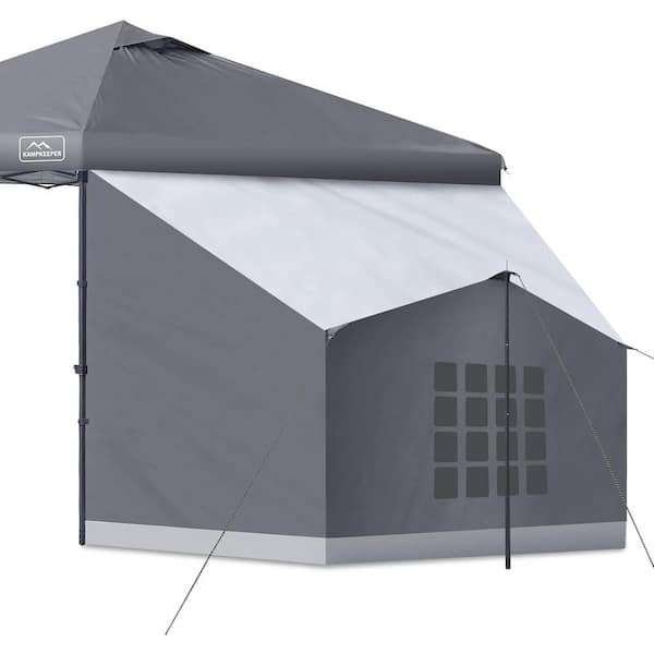 Dark Grey 9.7 ft.x 3.9 ft. 2-Person Side Tent Accessory, Compatible with 10 ft. Wide Canopy Tents