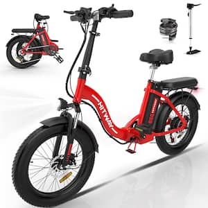 20 x 3 in. Fat Tire Commuter and Mountain Electric Bike for Adults with 750-Watt/48-Volt/14Ah Foldable Ebike BK6M Red