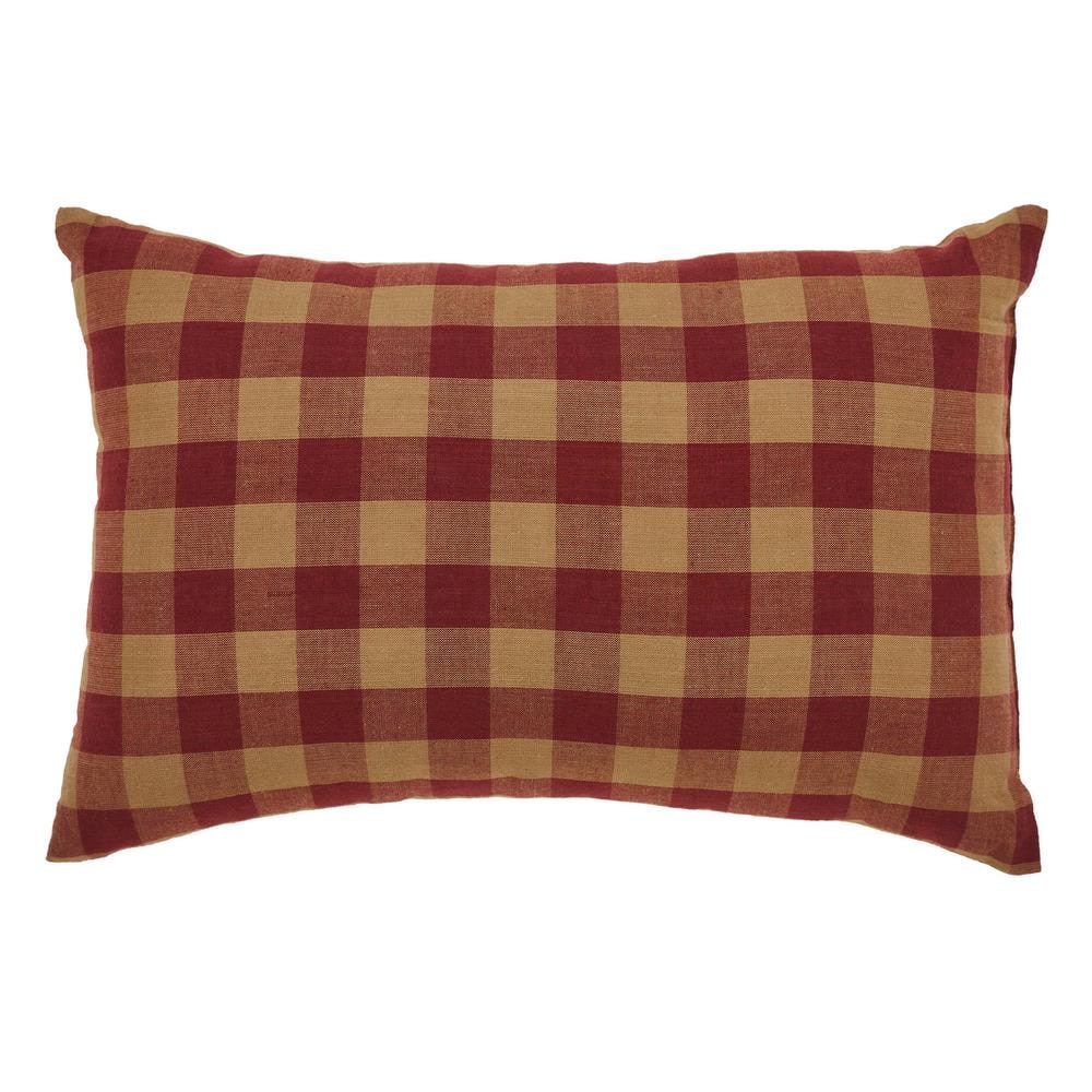 Burgundy Heart Applique Rectangular Cotton Pillow 9.5x14