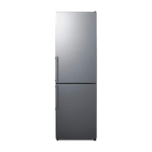 Summit Appliance 24 in. W 10.8 cu. ft. Bottom Freezer Refrigerator in Stainless Look, ENERGY STAR