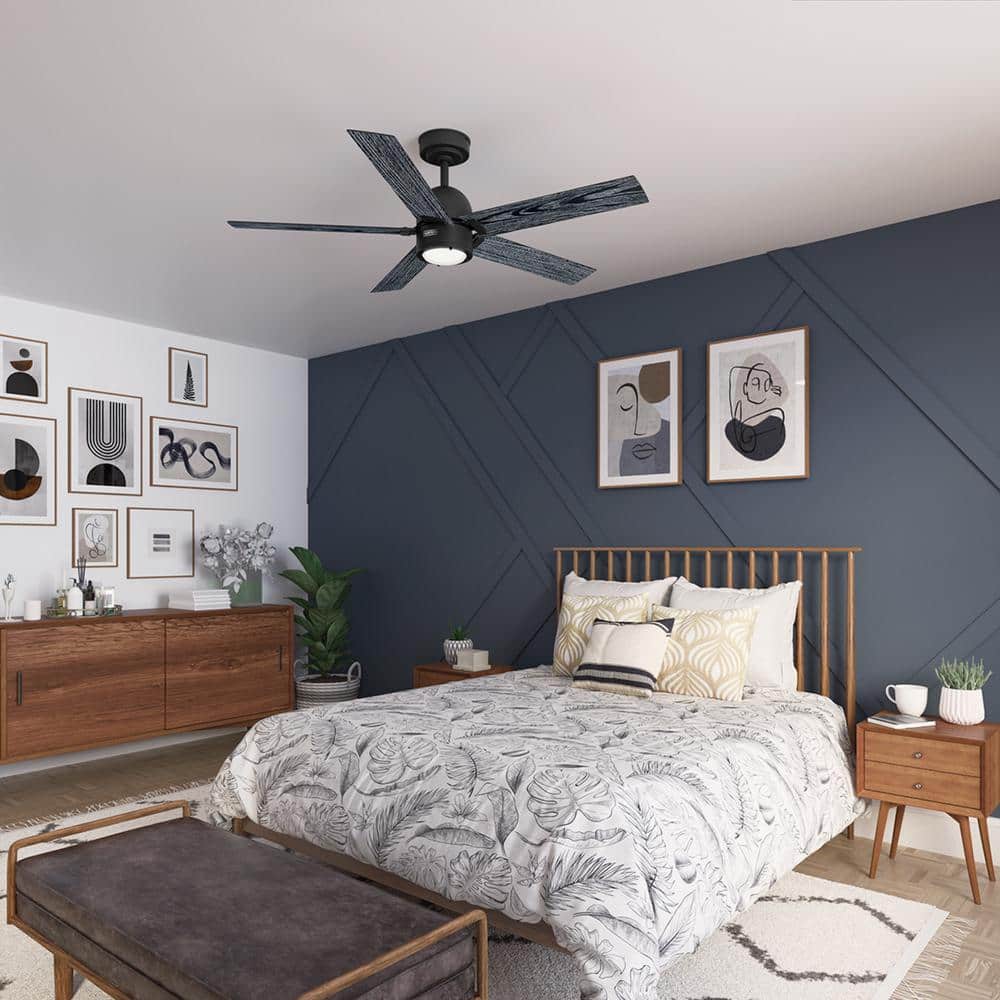 Erling Matte Black 52" Ceiling Fan with LED Light and Remote