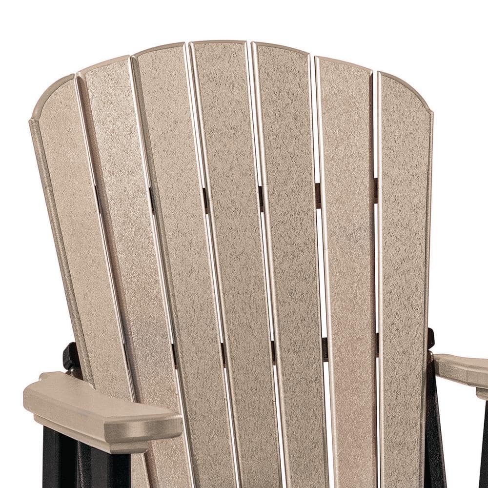 Weatherwood and Black High-Density Poly Resin Balcony Glider Chair