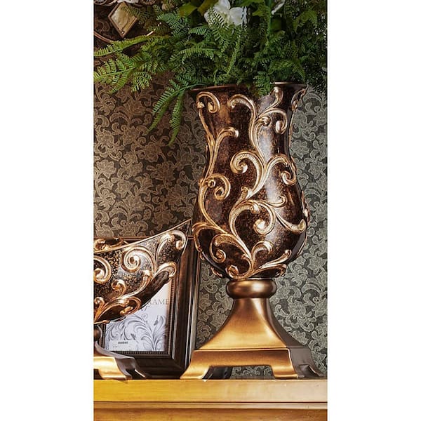 Unbranded 19.75 in. Deep Brown Odysseus Baroque Decorative Vase