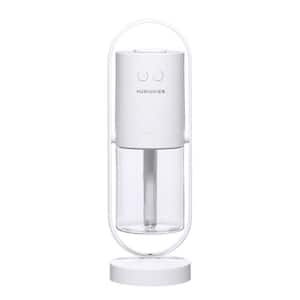 0.052 Gal. USB Air Humidifier For Home With Projection Night Lights Ultrasonic Car Mist Maker Mini Air Purifier White