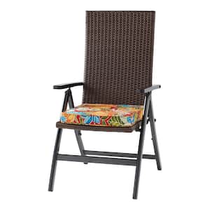 Wicker Outdoor PE Foldable Reclining Chair with Aloha Red Seat Cushion