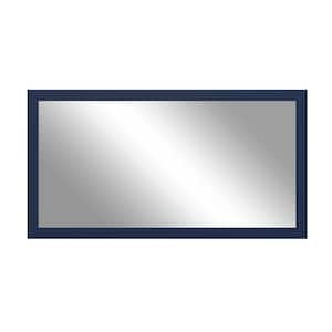 59 in. W x 34 in. H Rectangle Wood Framed Wall Mounted Modern Decor Bathroom Vanity Mirror in Dark Blue