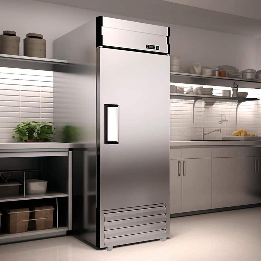 27 in. 23 cu.ft. Auto Defrost Commercial Refrigerator in Stainless Steel with LED Lighting, Digital Thermostat, 33â„‰-41â„‰