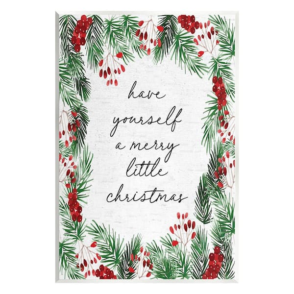 Stupell Industries Merry Little Christmas Script by Lettered and Lined 1 Piece Unframed Graphic Print Nature Poster Art Print 19in. x 13in.