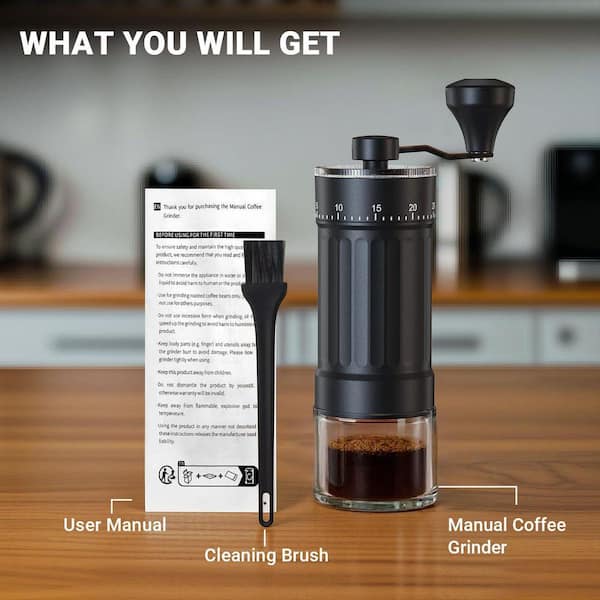 JFVKAF Mini Manual Coffee Grinder with 40 Adjustable Grind