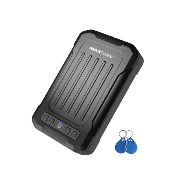 18- Gauge Steel Portable and Travel Lock Box Safe with Digital RFID Lock Access in Black