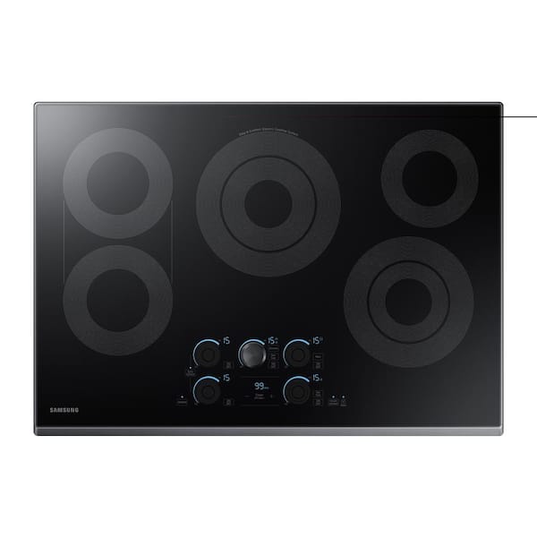 Samsung 30 in. Radiant Electric Cooktop in Fingerprint Resistant Black Stainless with 5 Elements, Rapid Boil and Wi-Fi