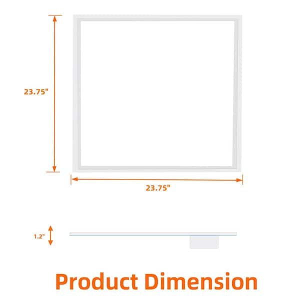 WYZM 2 ft. x 2 ft. Integrated LED Flat Panel Light 5000K Dimmable 0-Volt to 10-Volt 5800 Lumens LED Troffer Light (4-Pack)