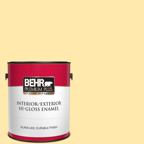 BEHR PREMIUM PLUS 1 gal. #P290-2 Sweet as Honey Hi-Gloss Enamel Interior/Exterior Paint