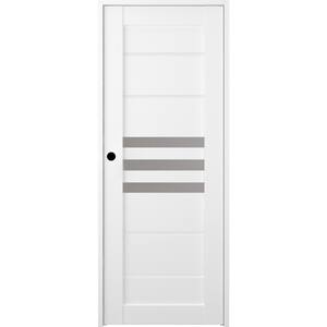 Dome 32 in. x 83,25 in. Right-Hand Frosted Glass Bianco Noble Solid Core Wood Composite Single Prehung Interior Door