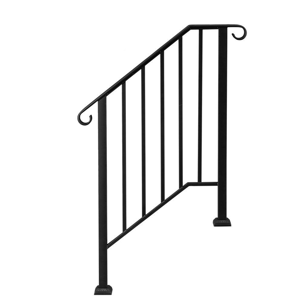 Winado Transitional Handrail Stair Railing Fits 2Step Iron Rail Kit