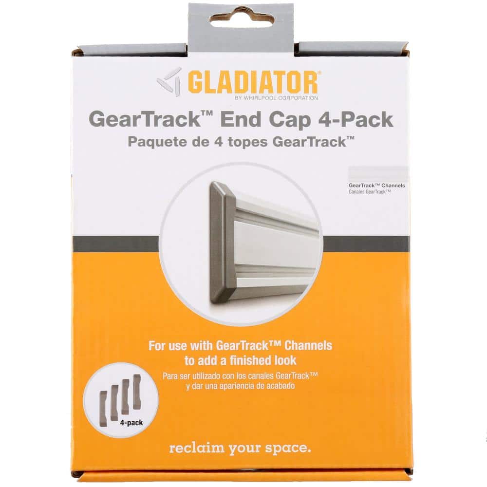 Charcoal Plastic Organization Rail End Caps, 4-Pack
