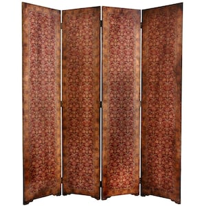 6 ft. Brown 4-Panel Rococo Room Divider