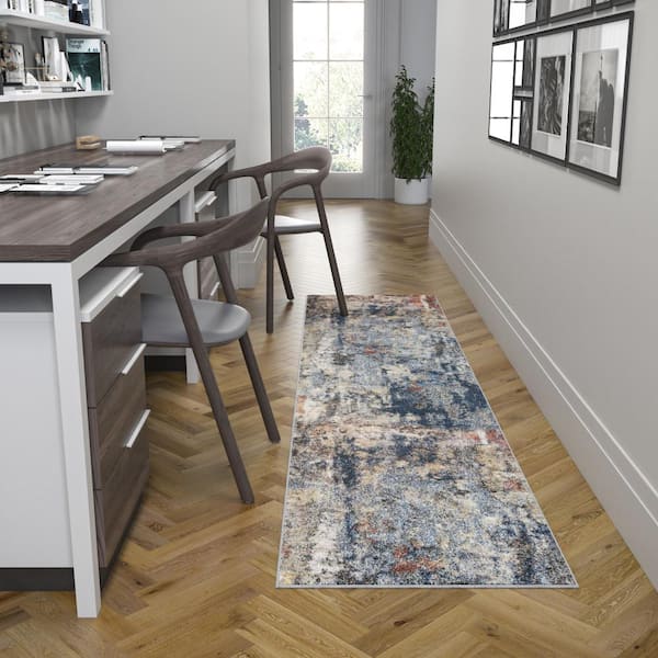 Reina Abstract Navy 2 ft. x 3 ft. Indoor Area Rug