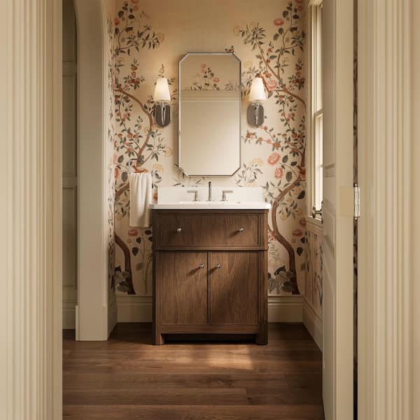 Claude by Studio McGee 30 in. Freestanding Draper Oak Bath Vanity with Bianco Bella Quartz Top