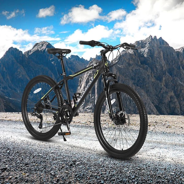Cesicia 24 in. Steel Mountain Bike with 21-Speed in Green