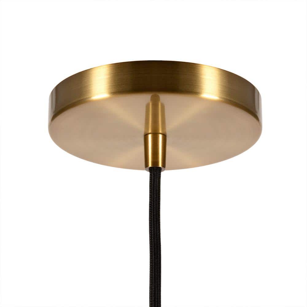 Blue and Brass 8" Industrial Metal Pendant Light