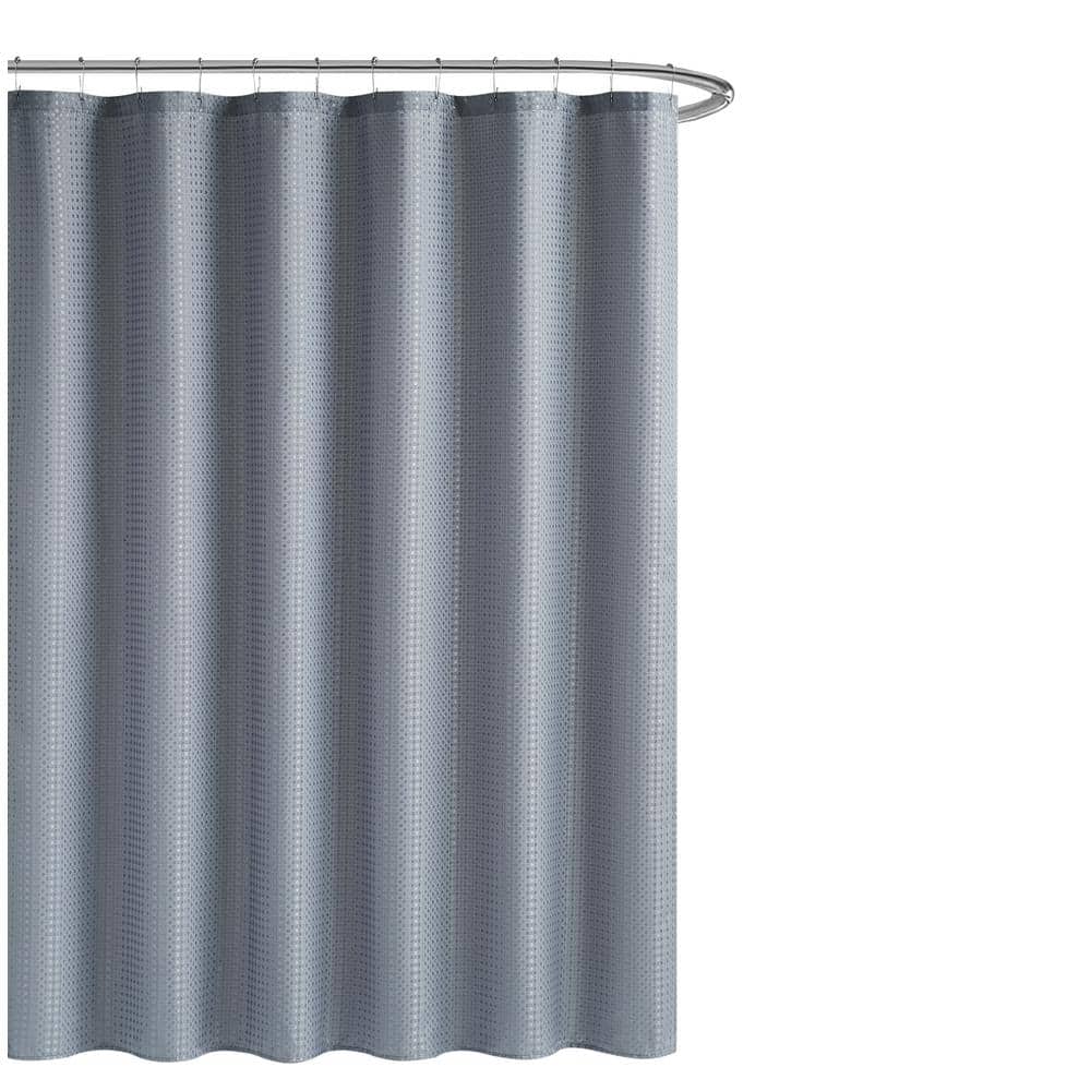 CREATIVE HOME IDEAS Solid Grey 70 in. x 72 in. Textured Microfiber ...