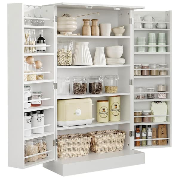 ANTFURN White Pantry Organizer with Adjustable Shelves;Removable Shelves