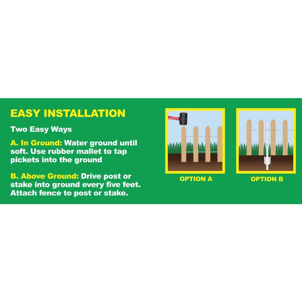 White Cedar Wood Garden Picket Fence, 16'' H x 8' L (4-Pack)