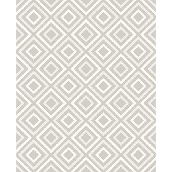 Advantage Horus Silver Diamond Geo Paper Strippable Wallpaper (Covers 56.4 sq. ft.)
