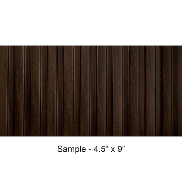 FROM PLAIN TO BEAUTIFUL IN HOURS Take Home Sample - Medium Slats 1/2 in. x 0.375 ft. x 0.75 ft. Wined Brown Glue-Up Foam Wood Wall Panel(1-Piece/Pack)