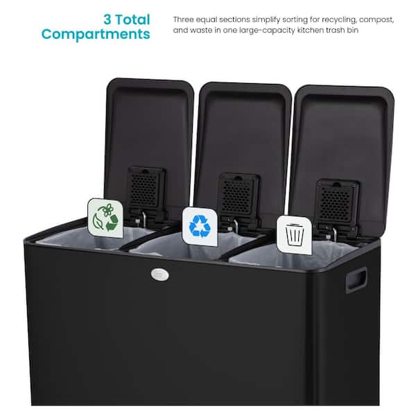 Home Zone Living 8 Gal. Triple Compartment Stainless Steel Kitchen