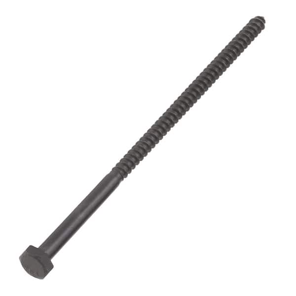1/4 in. x 6 in. Black Exterior Hex Head Lag Screw (15-Pack)