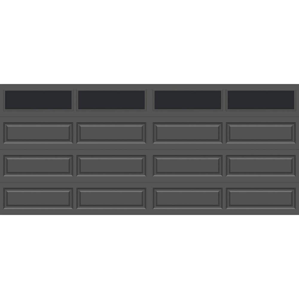 Classic Steel Long Panel 16 ft. x 7 ft. Insulated 18.4 R-Value Charcoal Garage Door with windows price history on PriceWatchPro