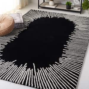 Fifth Avenue Black/Ivory 8 ft. x 10 ft. Border Geometric Area Rug