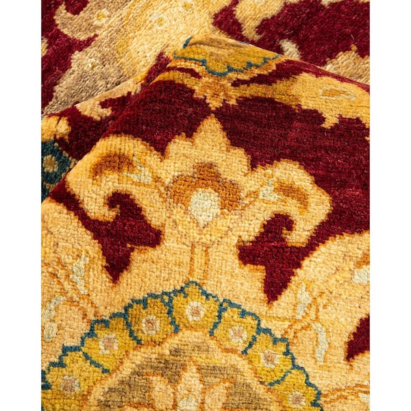 Mogul Purple 6 ft. x 9 ft. Oriental Wool Indoor Area Rug