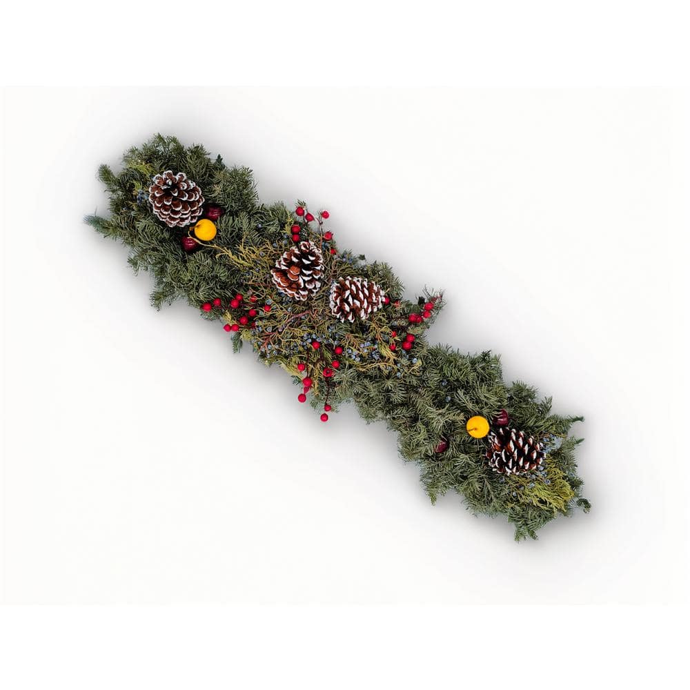 2.8 ft. Noble Fir and Berried Juniper Centerpiece with Faux Berries and Fau