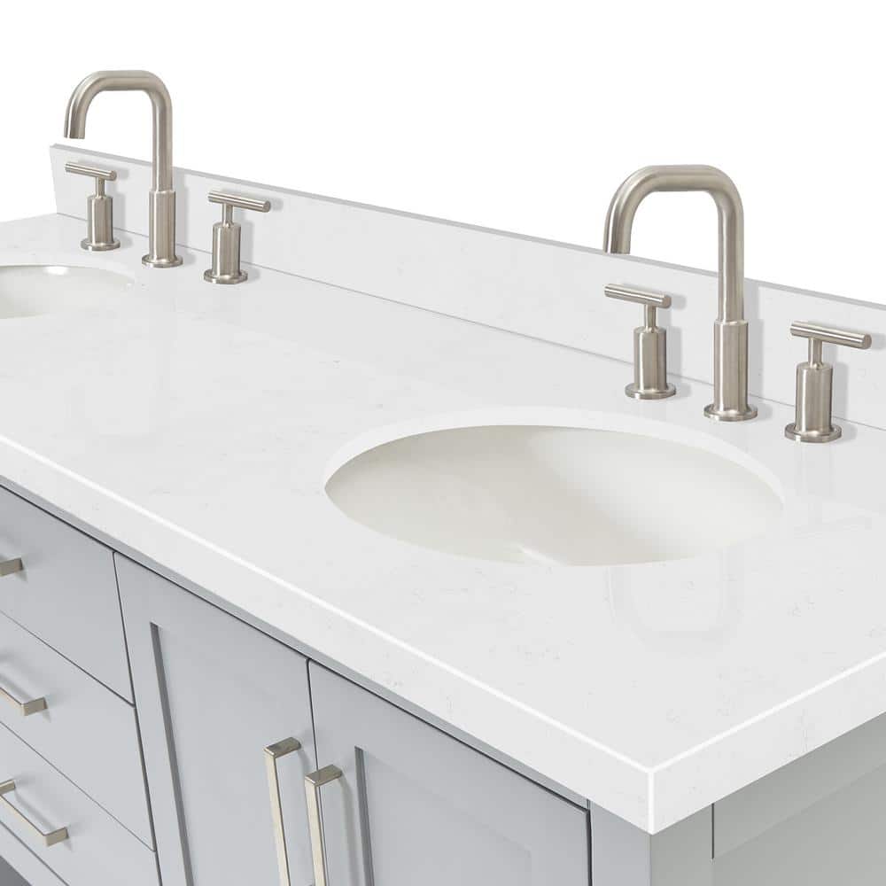 Magnolia 72" Gray Solid Wood Double Freestanding Bathroom Vanity
