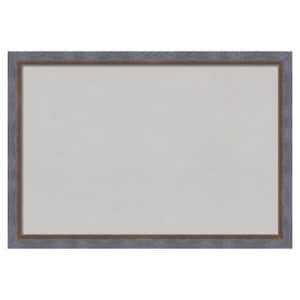 2-Tone Blue Copper Wood Framed Grey Corkboard 26 in. x 18 in. Bulletin Board Memo Board