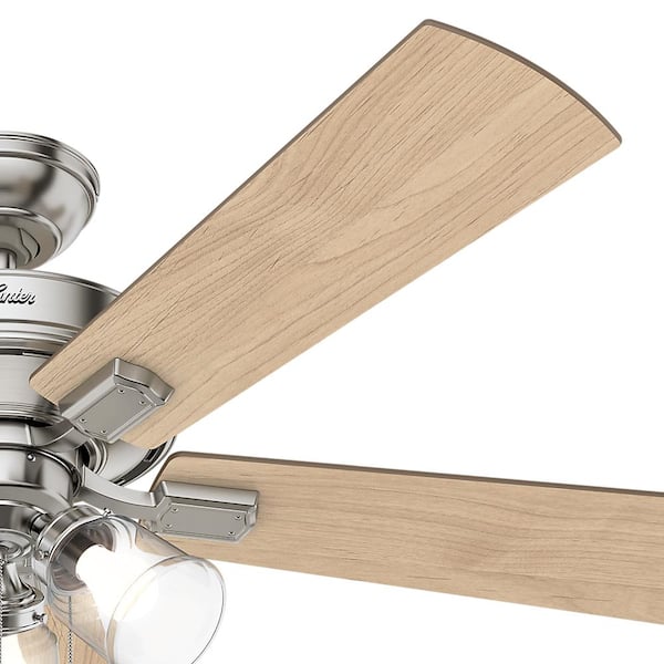 Hunter - Crestfield 52 in. LED Indoor Brushed Nickel Ceiling Fan with 3-Light Kit