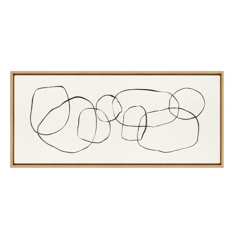 Dancing Circles Black and White Abstract Canvas Art
