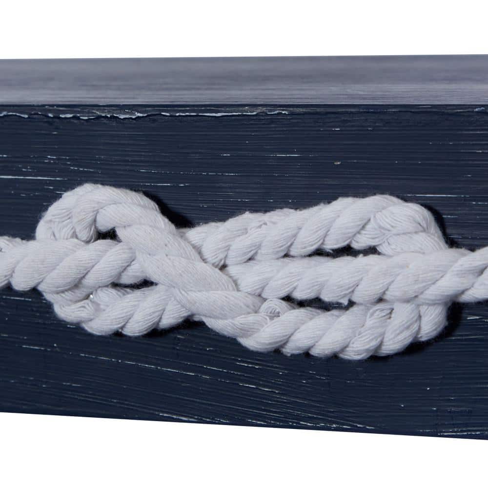 Coastal Breeze White and Blue Knotted Rope Wall Shelf Set of 3