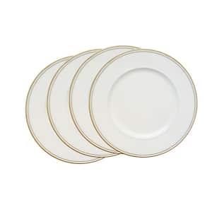 White Melamine Charger Plates with Gold Rim (4-Pack)