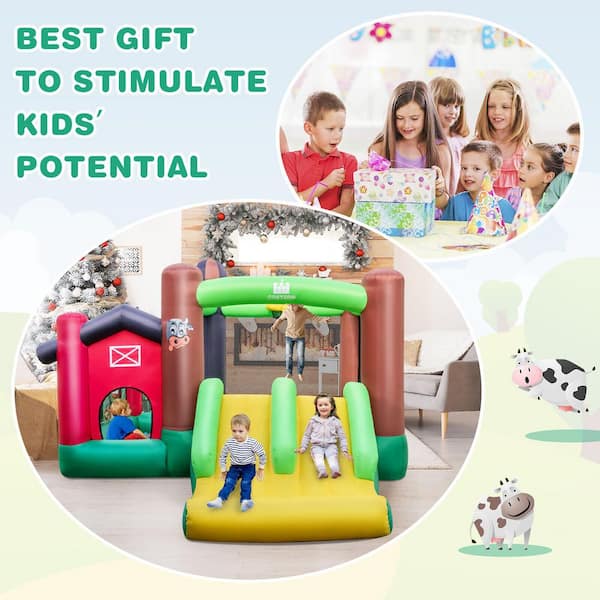 Costway Inflatable Bounce House Kids Bouncy Jumping Castle with Dual Slides  and 480-Watt Blower NP10370US - The Home Depot