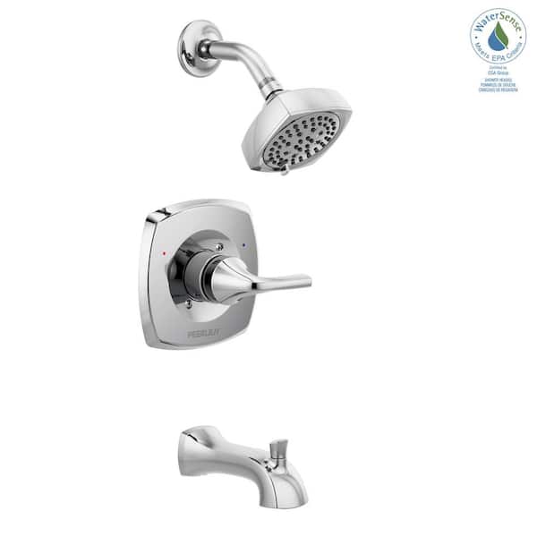 Peerless Parkwood 1-Handle Wall-Mount Tub and Shower Faucet Trim Kit in Chrome (Valve not Included)