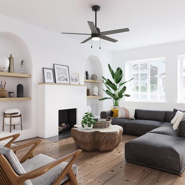 vnsマントルピース Hunter Mansilla 52 in. Indoor Matte Black Standard Ceiling Fan