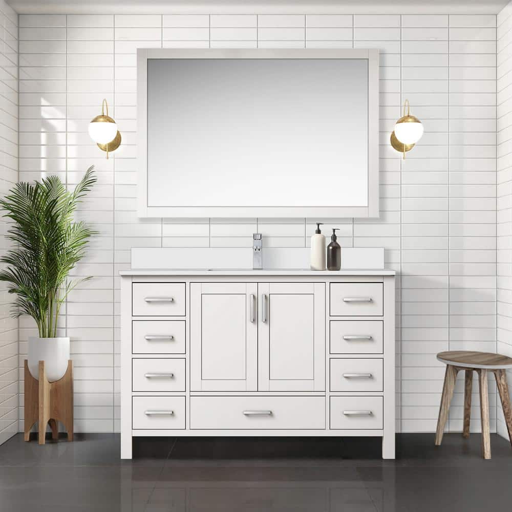 Jacques 48 in. W x 22 in. D White Bath Vanity with White Quartz Top price history on PriceWatchPro
